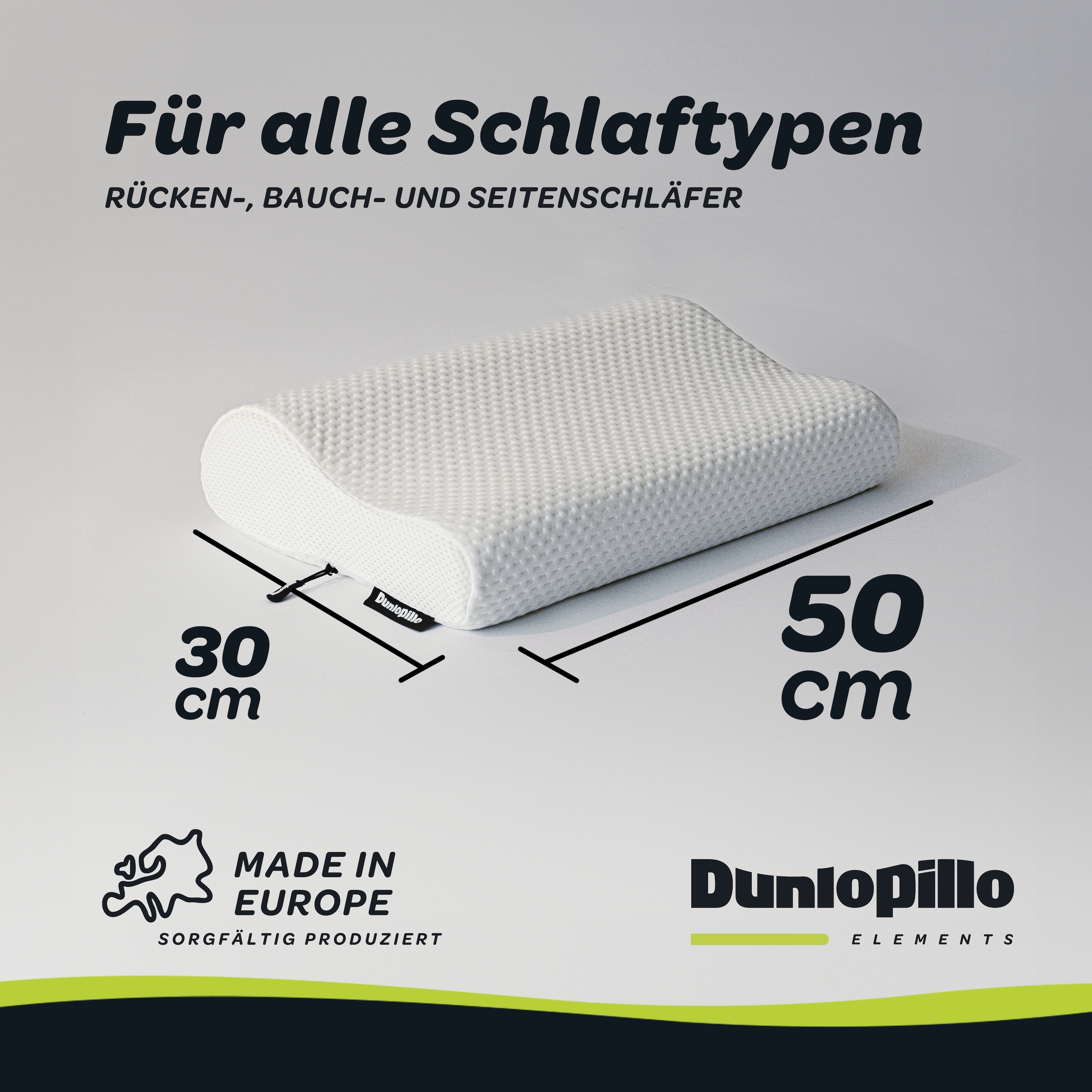 Dunlopillo Nackenstützkissen »Dunlopillo Nackenstützkissen« Füllung: 100% Polyurethan 1 Stk. tlg. entlastet die Wirbelsäule, allergikergeeignet (Hausstauballergiker)