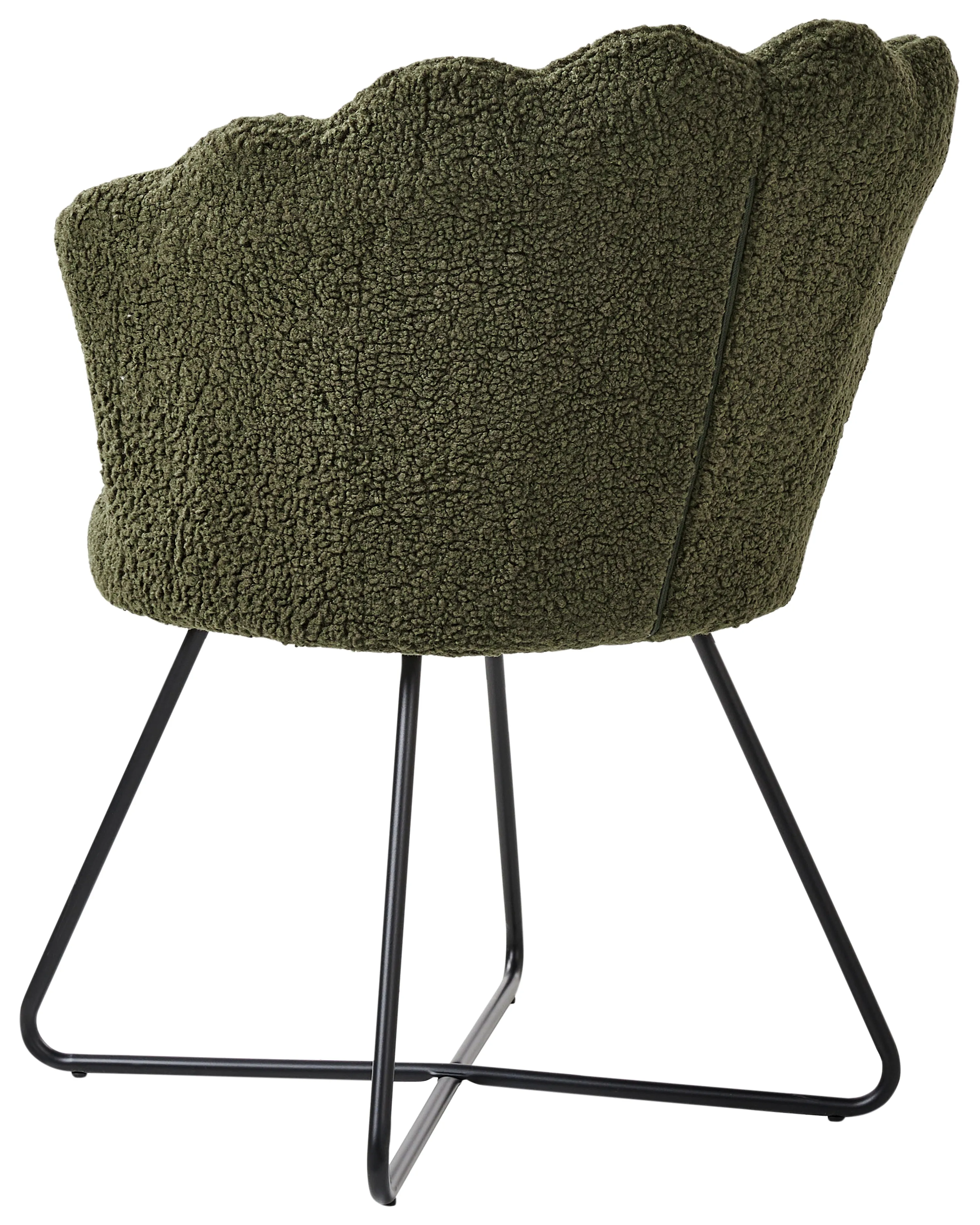 Fauteuil LOVELOCK Bouclé Donkergroen