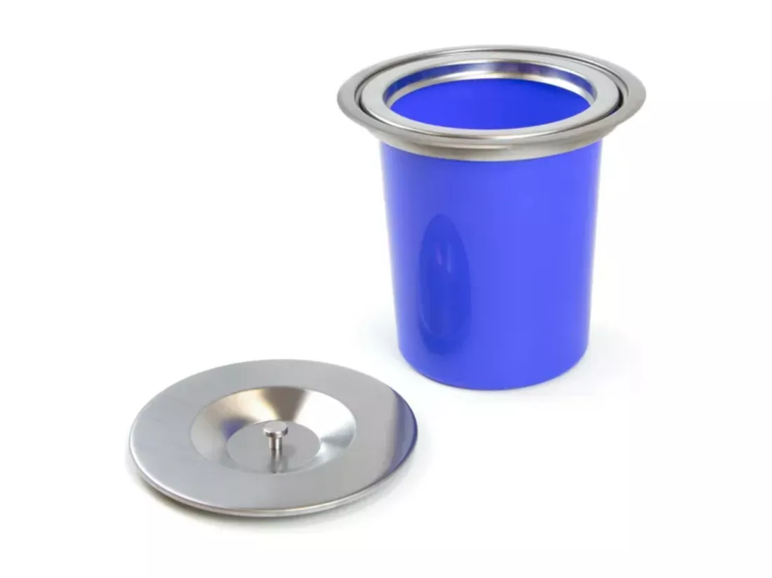 WELL HOME - Poubelle intégrée aux plans de travail, avec couvercle en inox 8L Bleu