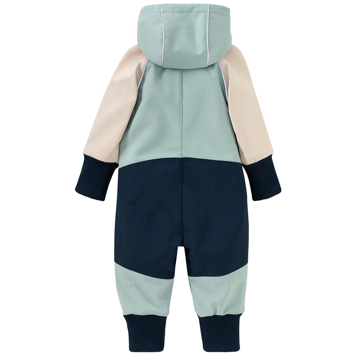 Topomini Baby Softshelloverall im Colourblocking-Look salbei / creme / dunkelblau