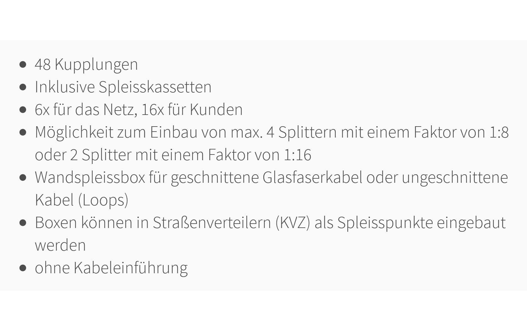 Spleissbox IP55 Wandbox Gross PS48, mit Kassette & Kuppl.<br>FTTx IP55 Wand Patch-/Spleissbox, inkl. Spleisskassetten, 48 Kupplungen