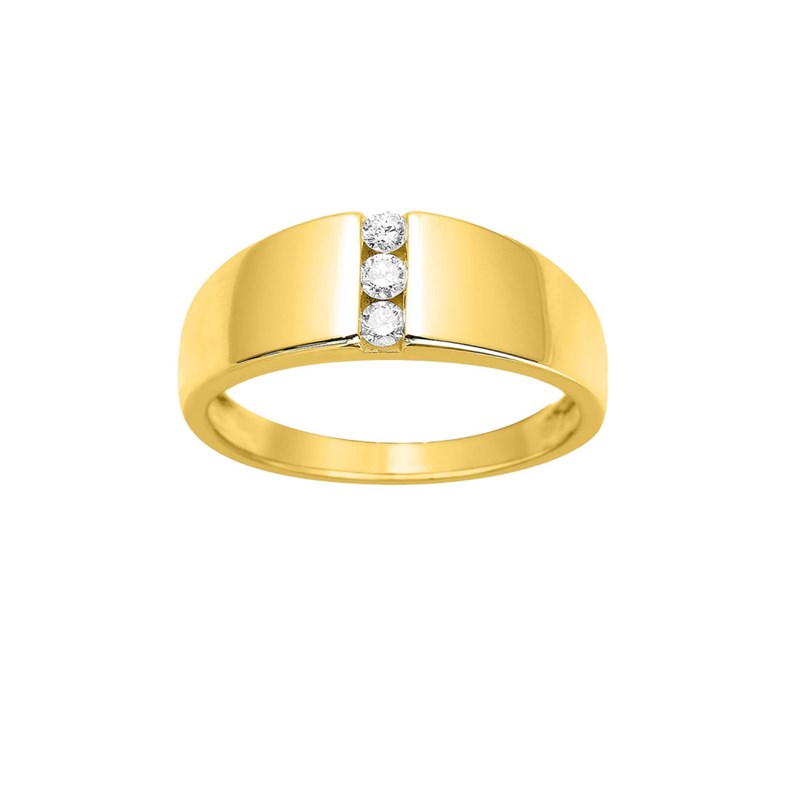 Bague Femme - Or 18 Carats - Diamant 0,12 Carats