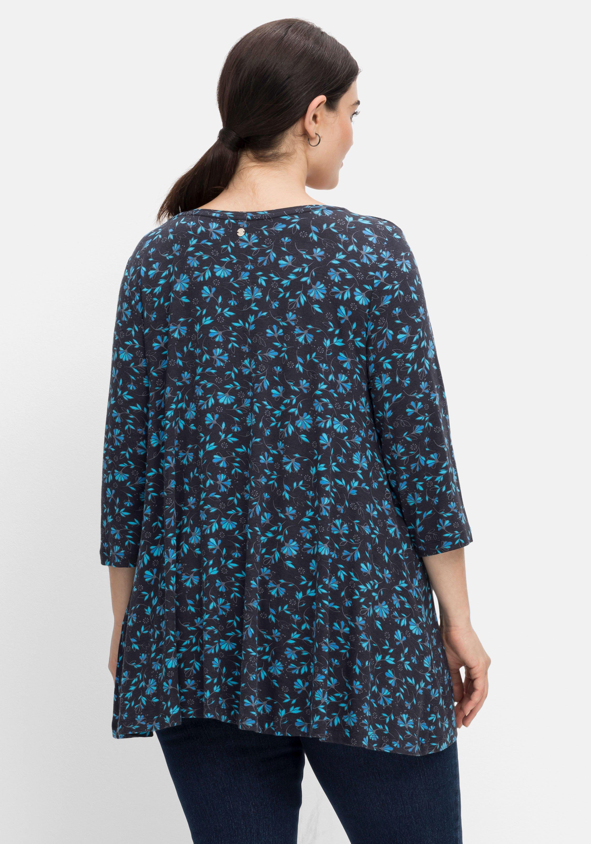 Shirt mit 3/4-Arm und Alloverdruck, leicht elastisch