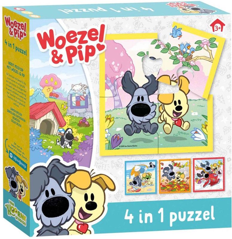 Bambolino Toys - Woezel & Pip Puzzel 4 in 1 - Educatief - Multikleur - 4 Puzzels