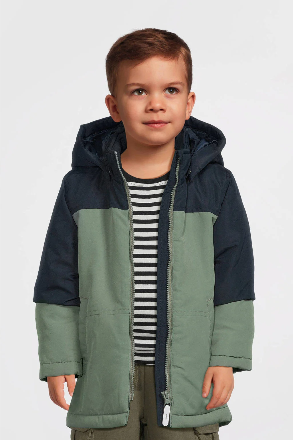 NAME IT winterjas NMMMAX zachtgroen/donkerblauw