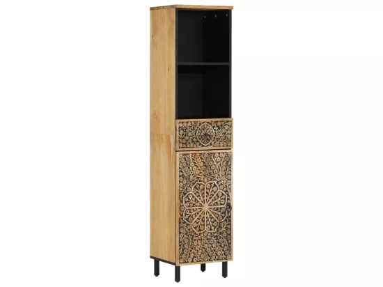 Armoire de salle de bain 38x33x160 cm bois massif de manguier