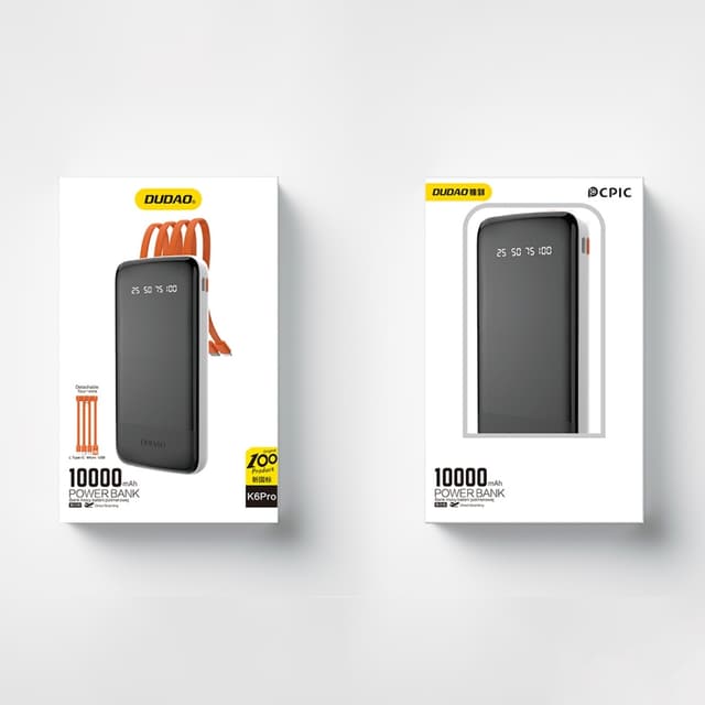 Dudao K6Pro powerbank 10000mAh 10Watt 4xcables white