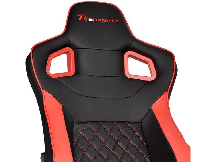 Ttesports GT-Fit 100 - Stol - armstøtter - T-formet - drejeled - aluminium, PVC, stål, kunstig læder, high-density skum - sort, rød