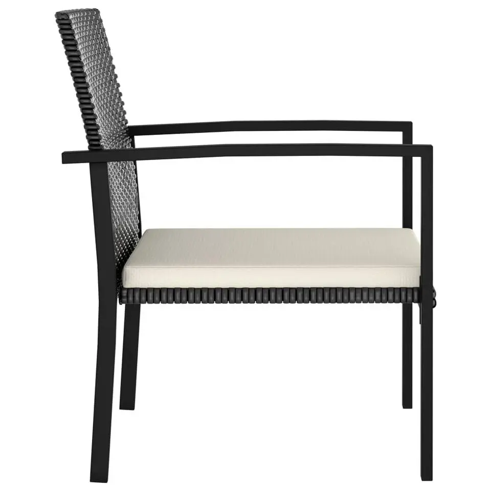 vidaXL - Tuinstoelen - Zwart - Poly rattan - 4 stuks