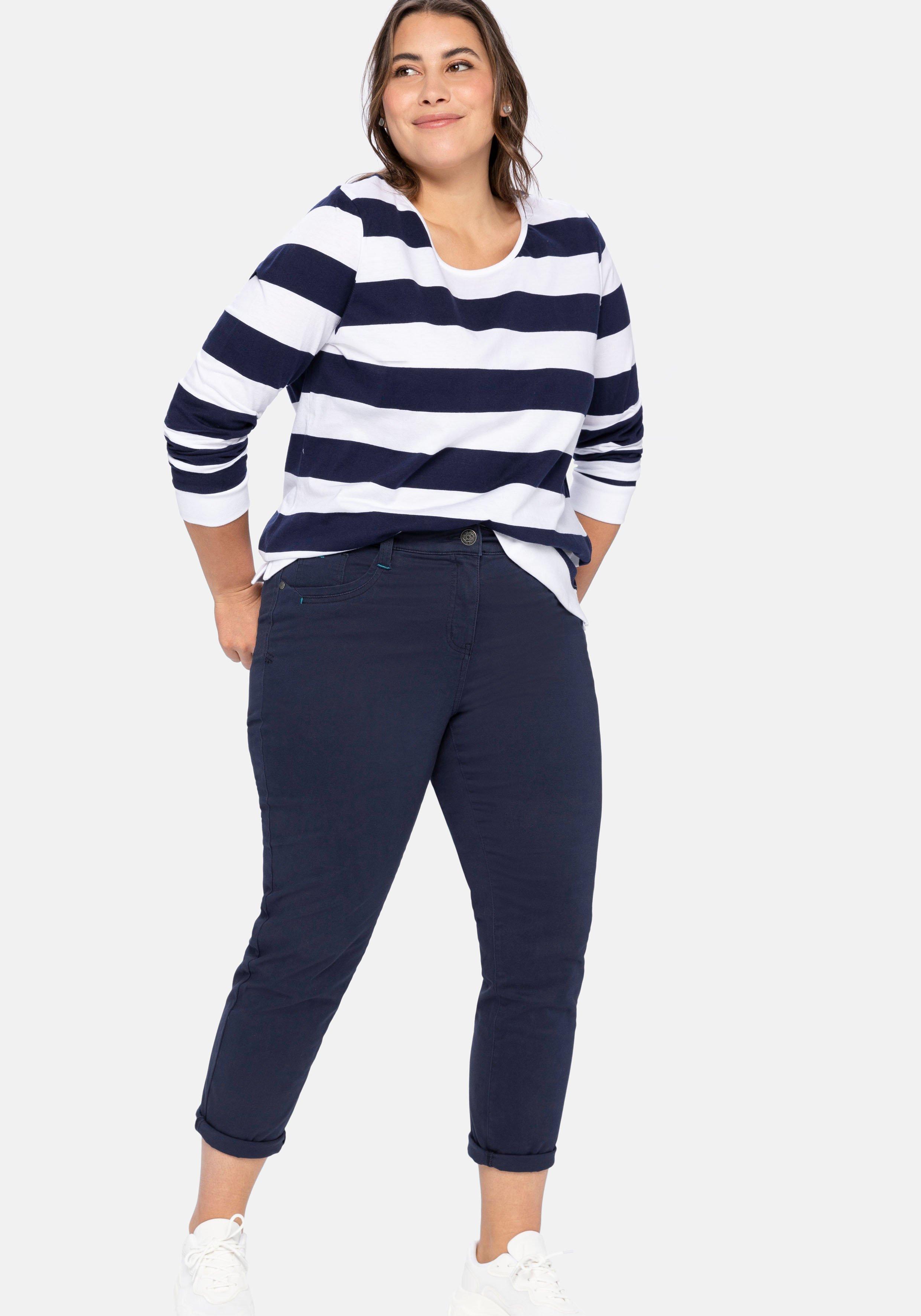 Schmale Stretchhose in Twill-Qualität