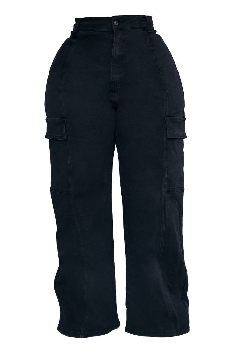Noir Jean Cargo Large Grande Taille