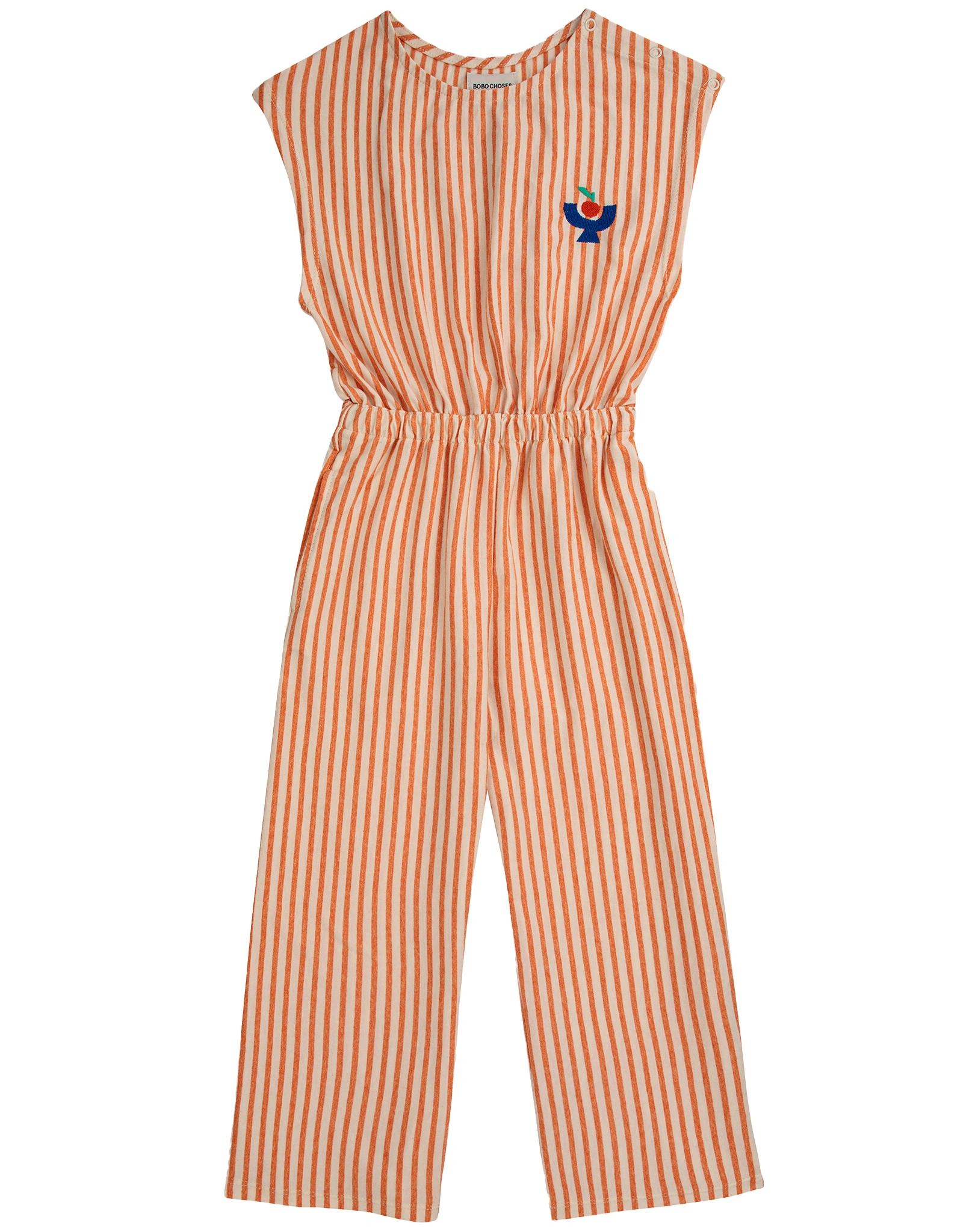 Jumpsuit VERTICAL STRIPES ärmellos in orange