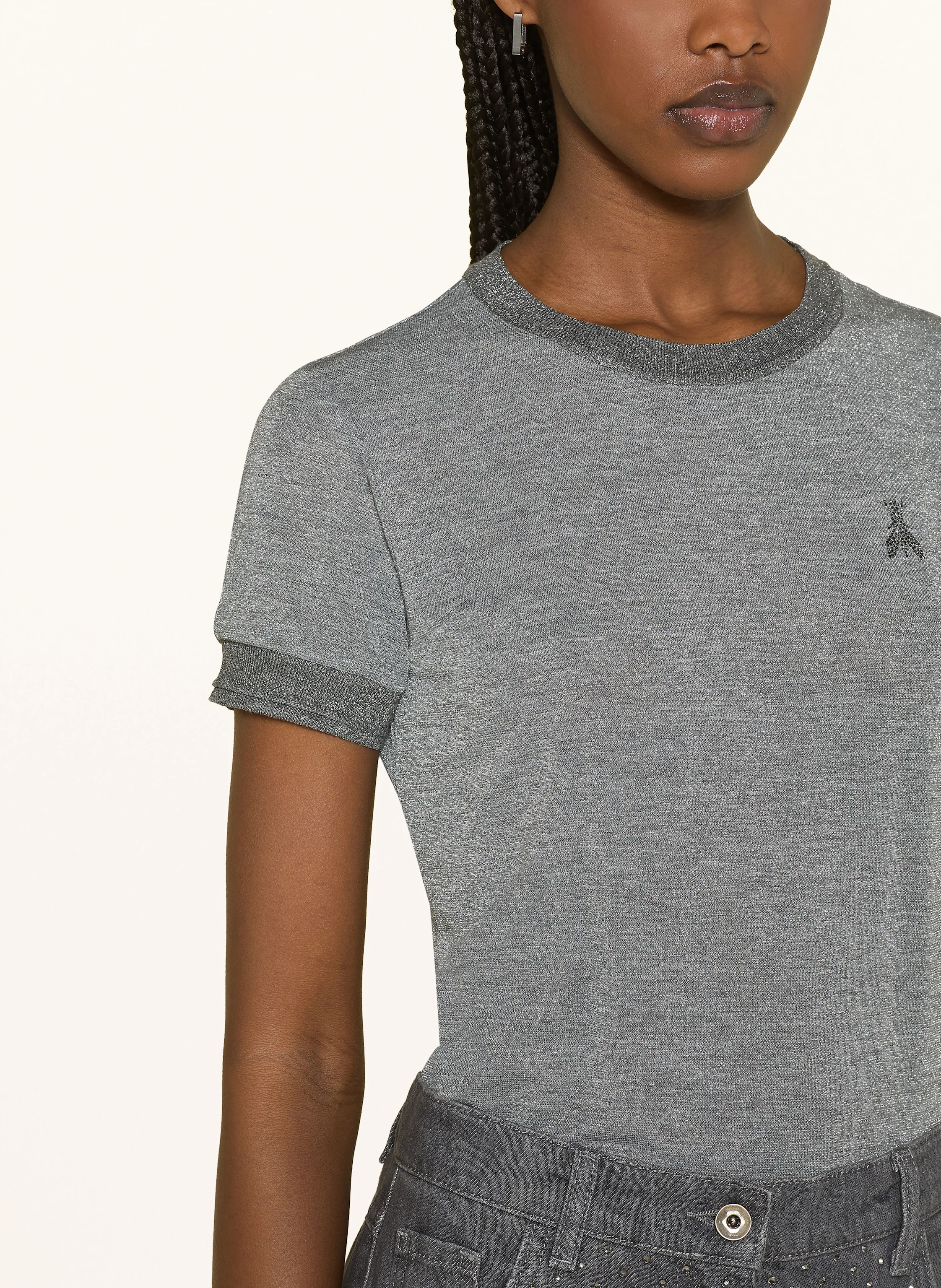 PATRIZIA PEPE Strickshirt mit Glitzergarn
