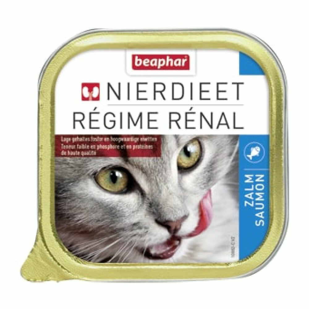 16x Beaphar Nierdieet Kattenvoer Nat Zalm100 gr