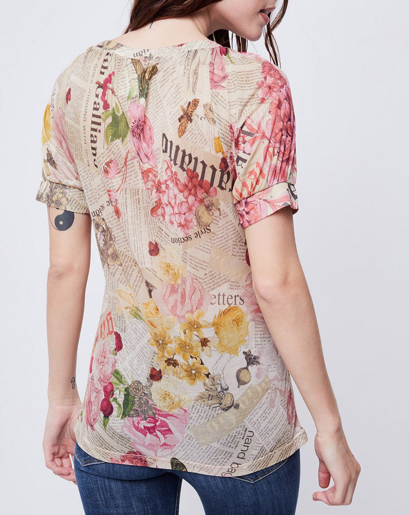John Galliano Top imprimé multicolore