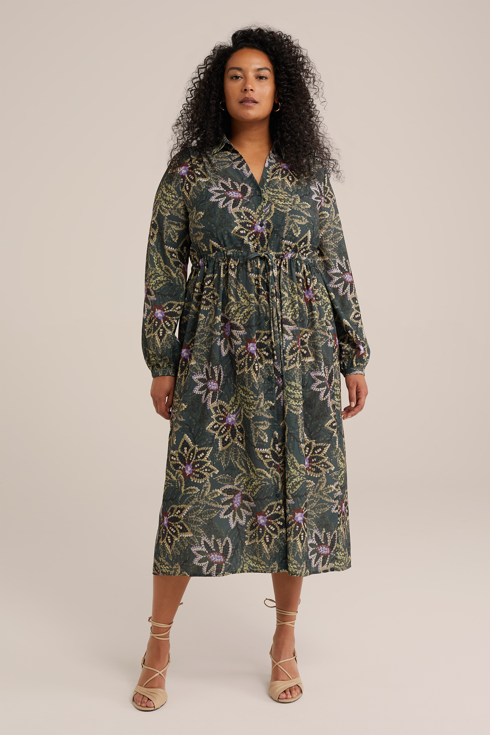 jurk met dessin - Curve WE Fashion Groen