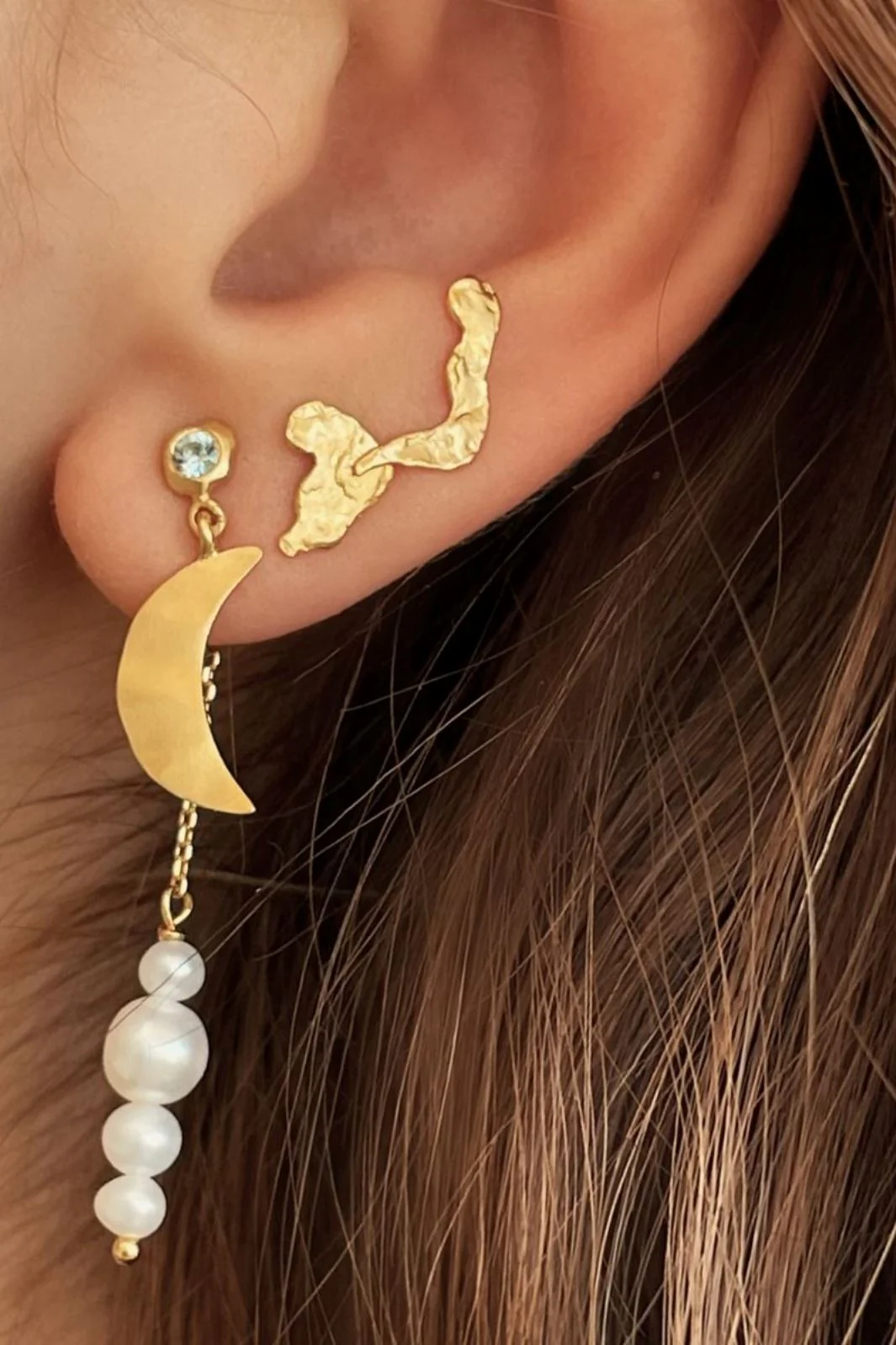 Stine A Big dot Bella moon With Blue Lagune Stone- 1307-02