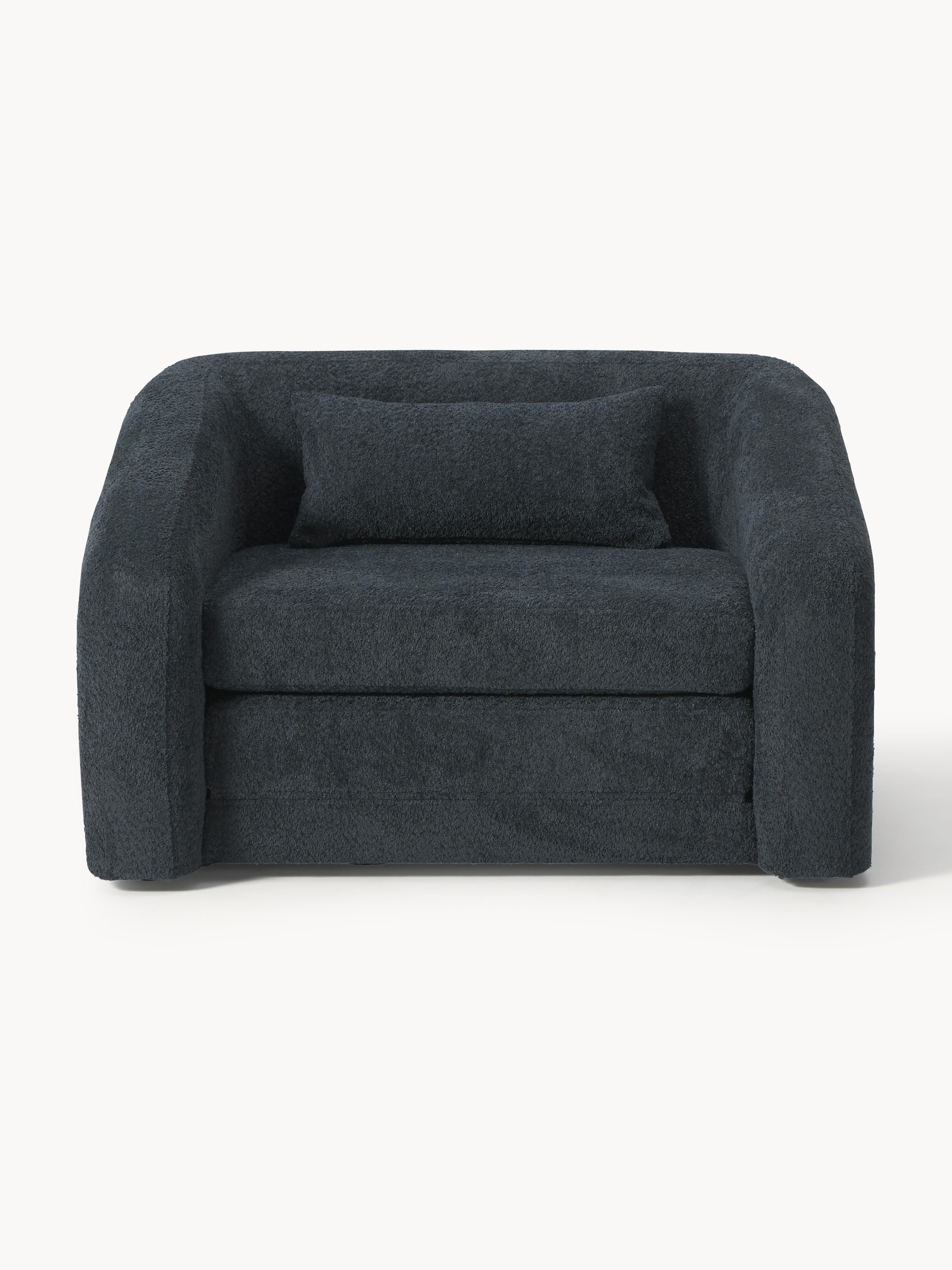 Slaapfauteuil Eliot uit teddy-bouclé