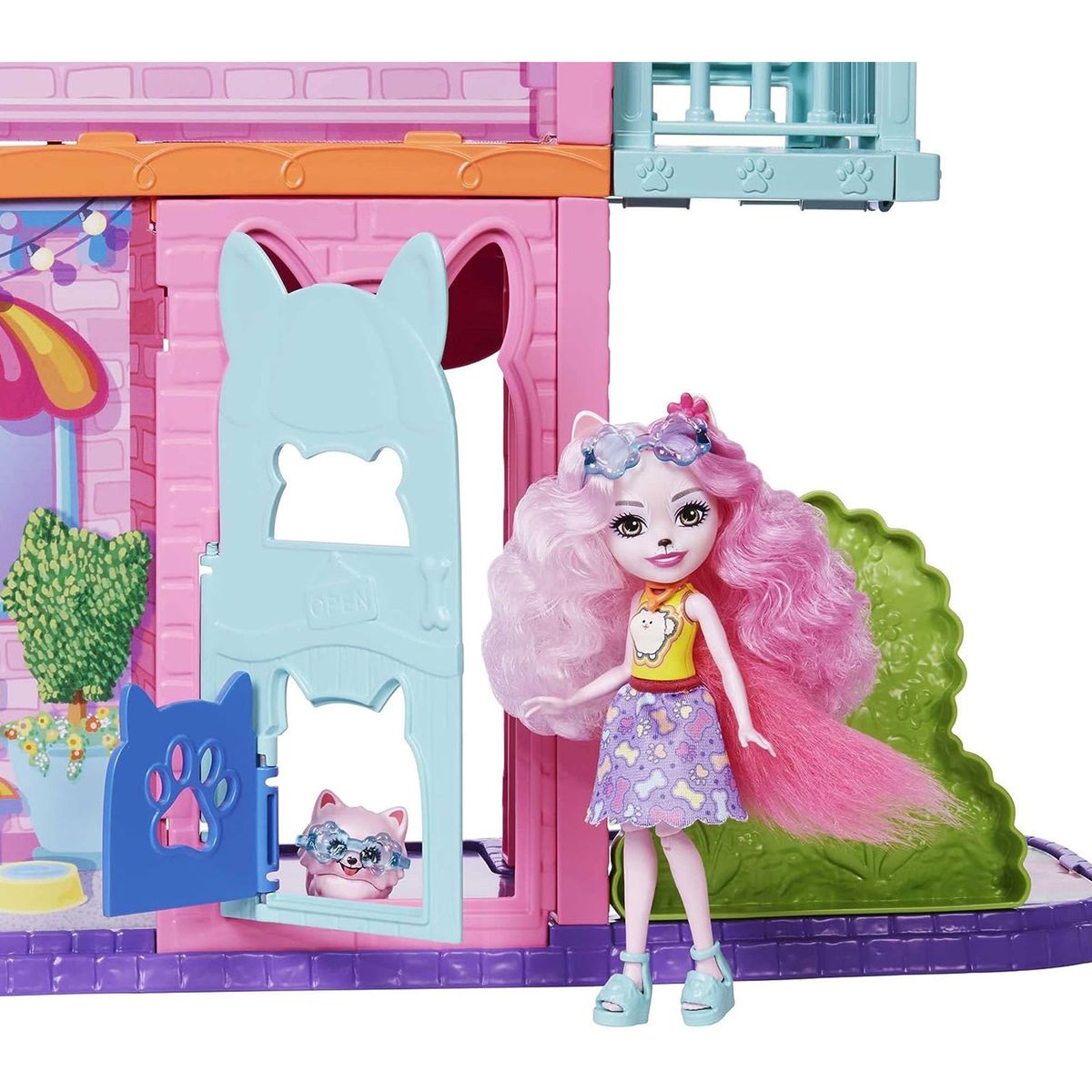 Mattel HJH65 - Enchantimals - City Tails - Stadthaus mit Café