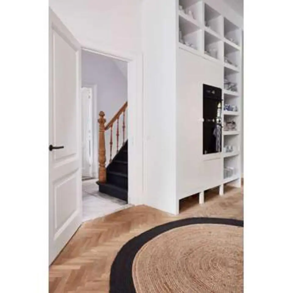 EVA Interior Vloerkleed Jute Rond - Naturel/Antraciet - 200 Ø