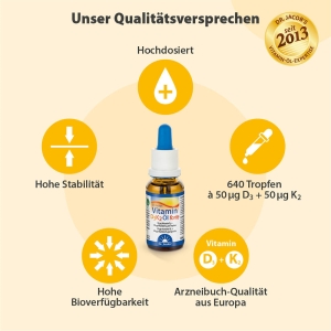 Dr. Jacob's Vitamin D3 K2 Öl forte 2000 IE hochdosiert, 20 ml