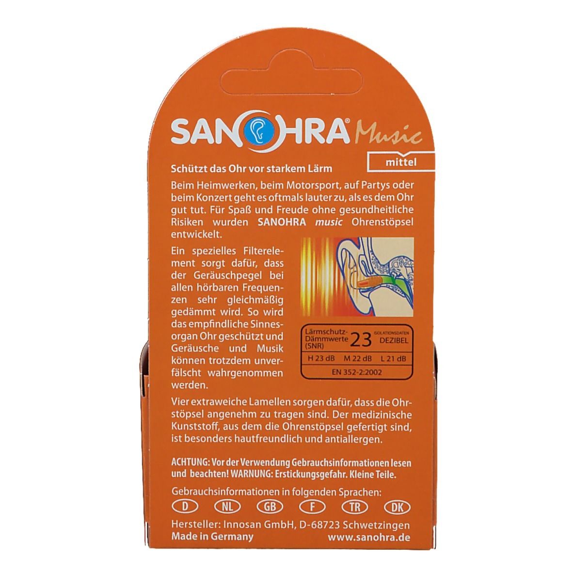 Sanohra® Music Lärmschutz für Erwachsene