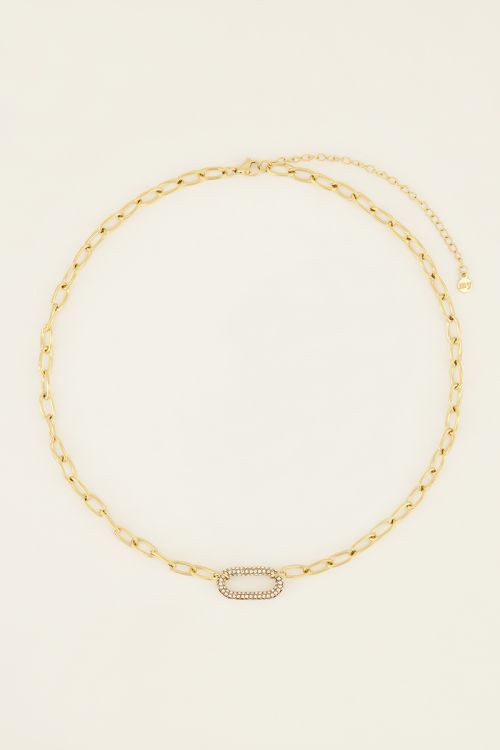 Schakelketting met strass bedel