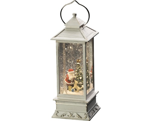 Konstsmide LED lantaarn, op batterijen, Kerstman met hond, H 27,5 cm, warm wit, incl. timerfunctie