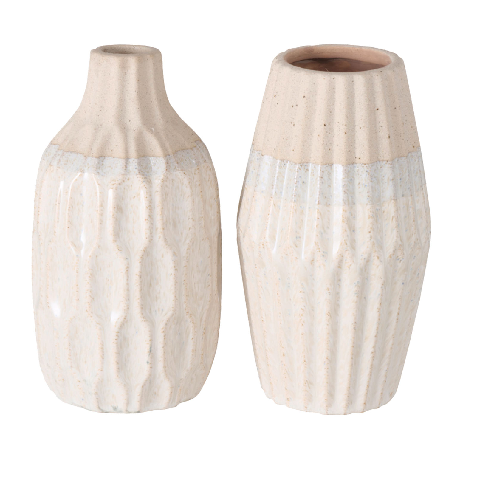 Vase - beige - Steingut - 22 cm