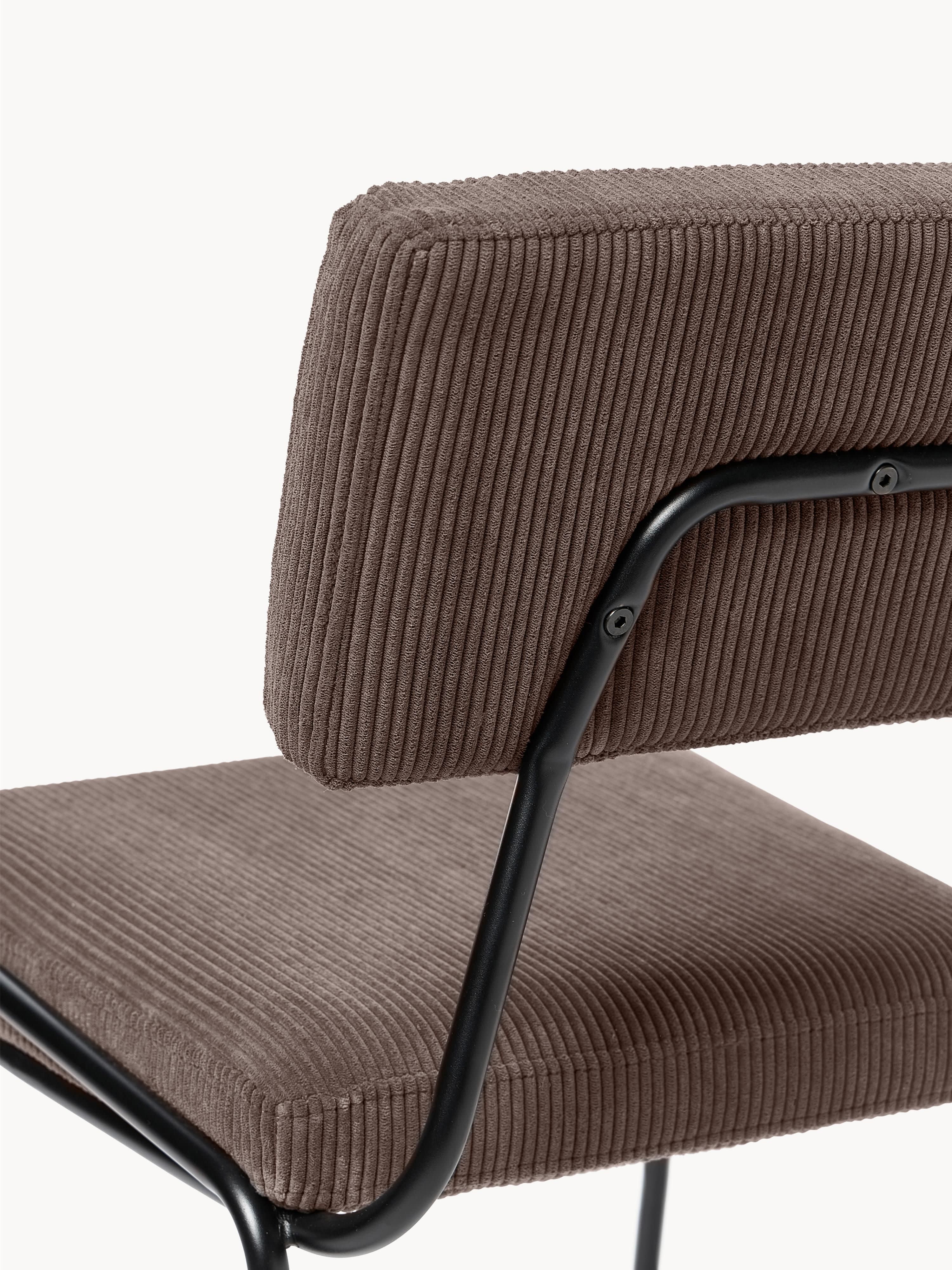 Corduroy gestoffeerde stoelen Mats, 2 stuks