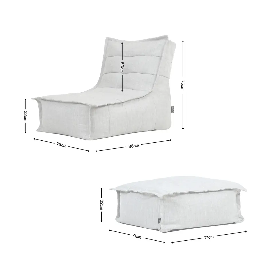 icon Zitzak Lounger en Poef Dolce - Zitzak Buiten - Beige