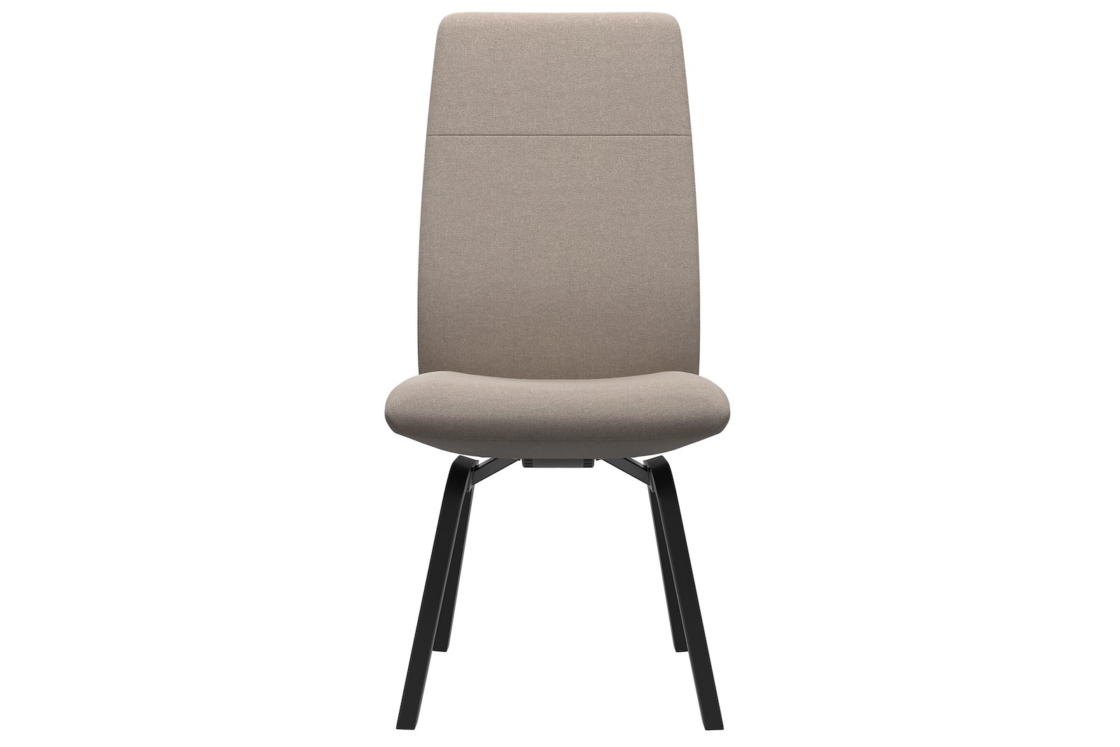 Chilli spisestol Tekstil Tulip Light Beige, large sete med sortbeiset understell.