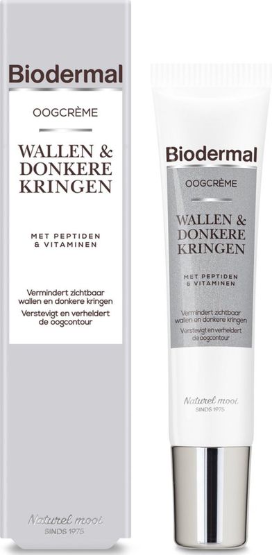 Biodermal - Oogcrème - Parfumvrij - Voor Wallen en Donkere Kringen