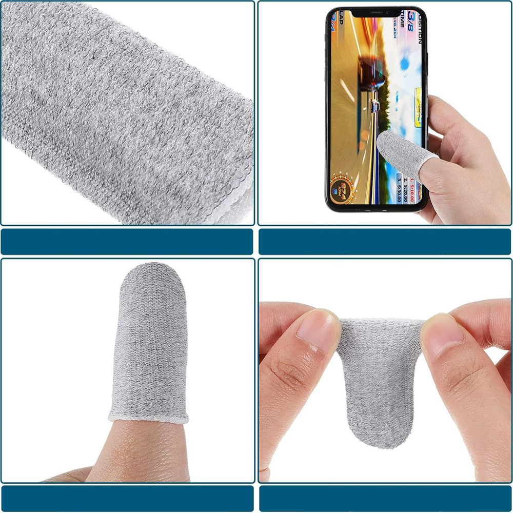 (30er Set) Anti-Schweiss Gaming Finger Sleeve Fingerhut Atmungsaktiv mit Silberfasern für Mobile Gaming