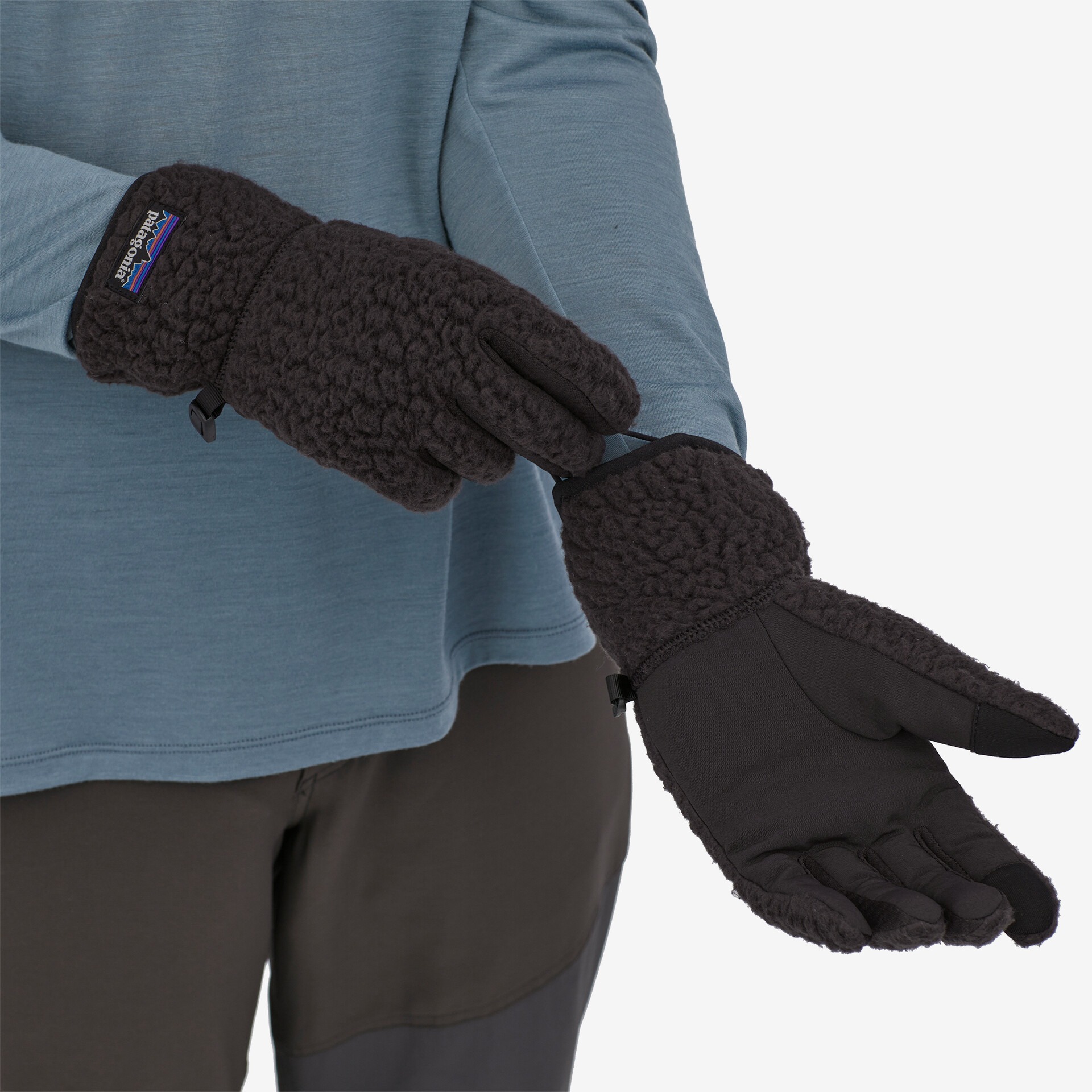 Retro Pile Gloves Black