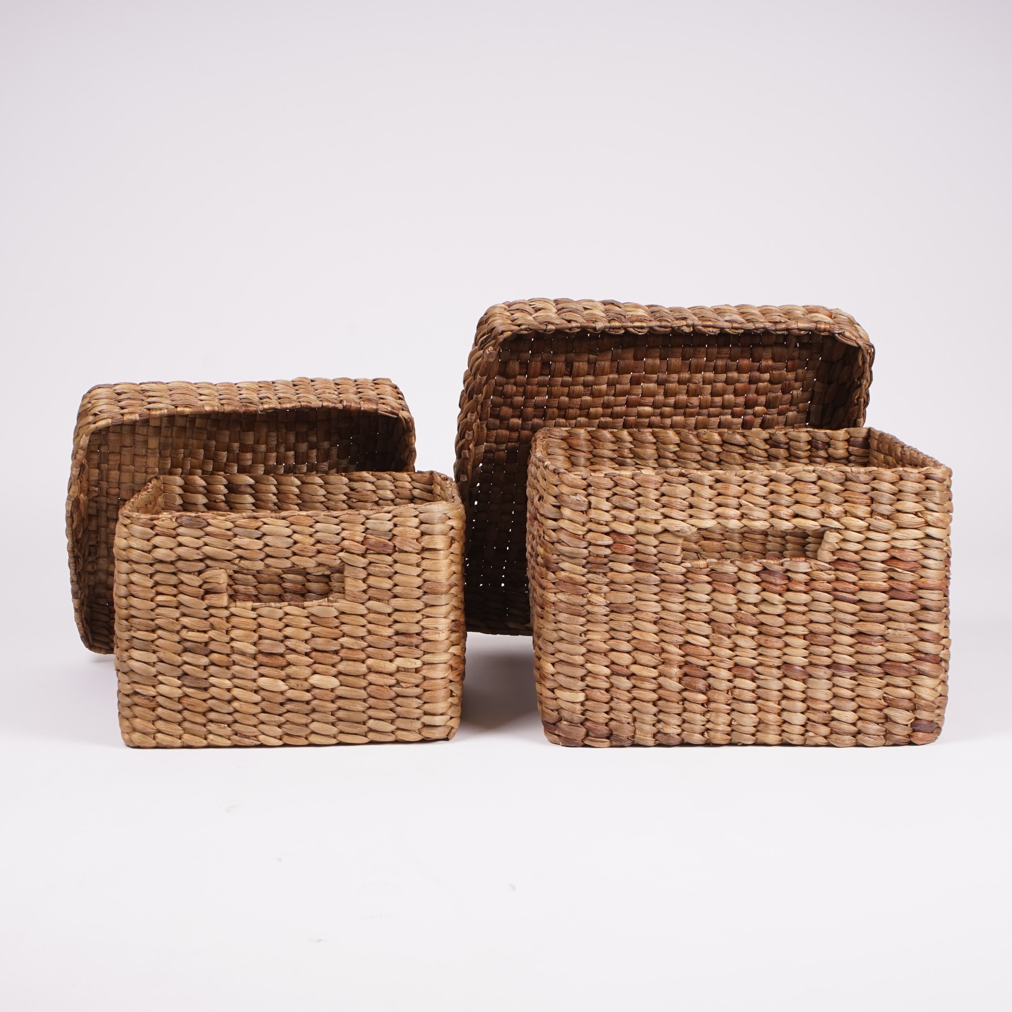 2er Set Vorratskörbe mit Deckel, natur von fischer's lagerhaus