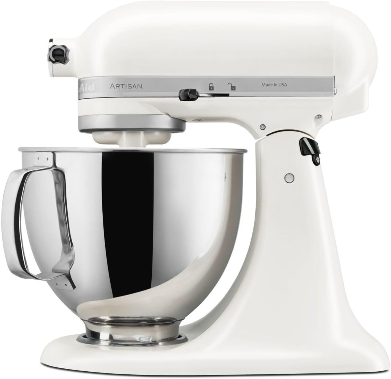 KitchenAid Küchenmaschine - Artisan - Kippbarem Food Processor - Teigknetmaschine mit 3 Zubehör und Schüssel aus Edelstahl - 4.8 L - Porzellanweiß
