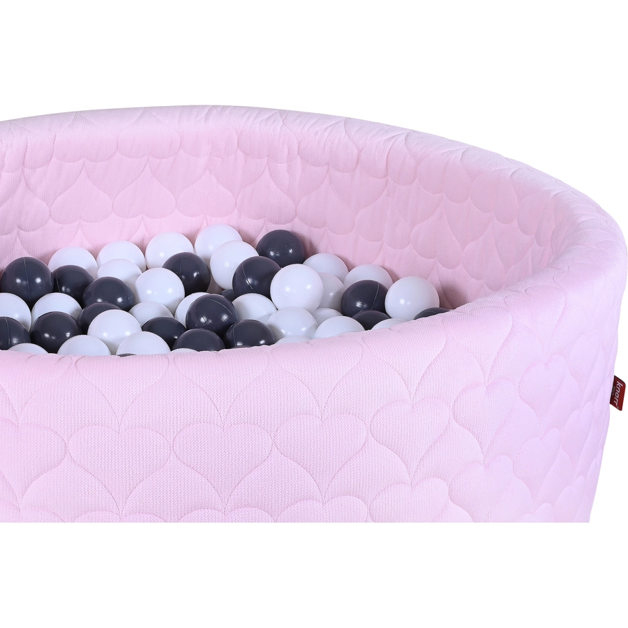 knorr toys® Bällebad soft - Cosy heart rose - 300 Bälle greycreme rosa