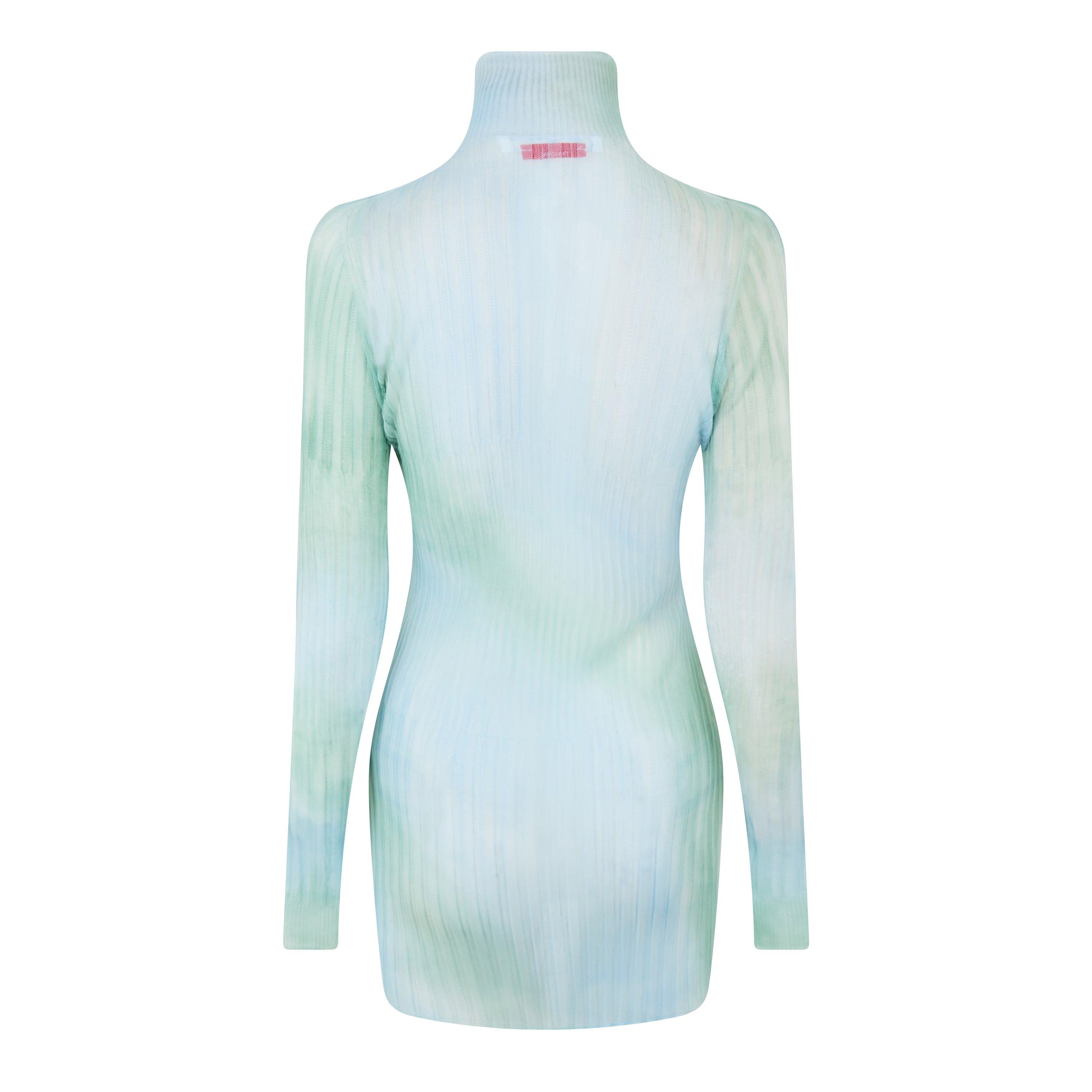 Off White Tie Dye Long Sleeve Mini Dress
