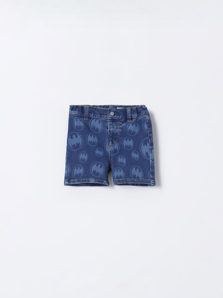 Conjunto Batman DC: camiseta e shorts jeans - Azul claro