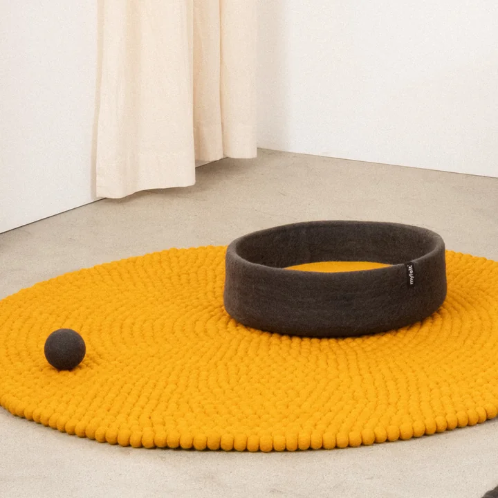 myfelt - Kuno Katzenkorb Ø 40 cm, Inlay braun