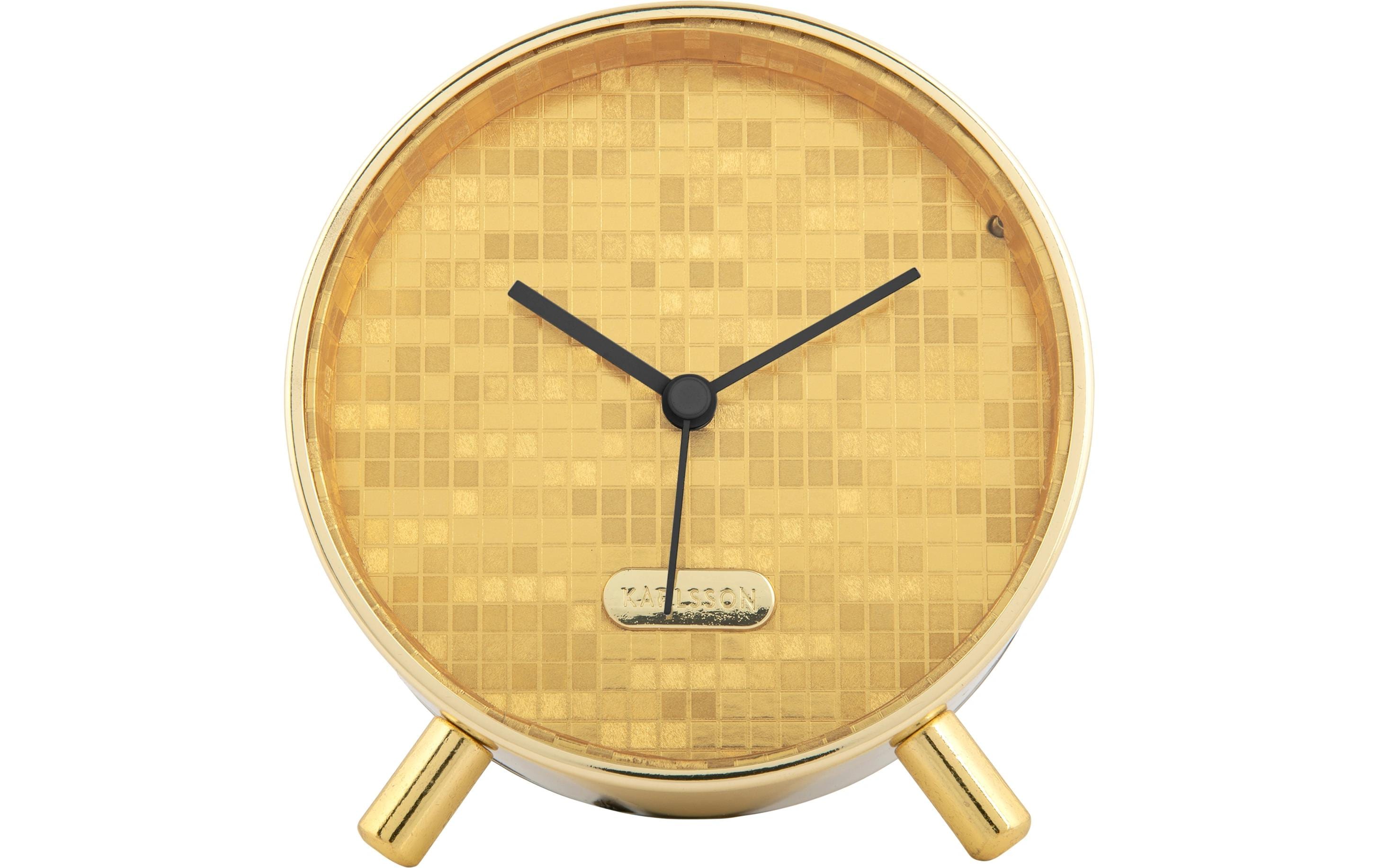 Klassischer Wecker Disco Bling Bling 11 cm, GoldAnalogwecker