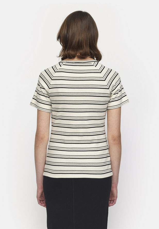 esmé studios ESBlossom SS O-neck Rib T-shirt - GOTS Black stripe