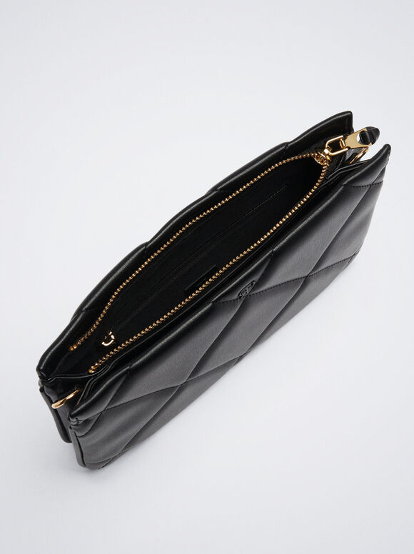 Bolsa de ombro acolchoada - Preta