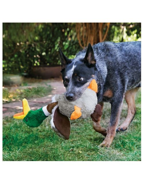 Kong Shakers Honkers Duck - Hondenspeelgoed - Grijs Bruin Groen Large