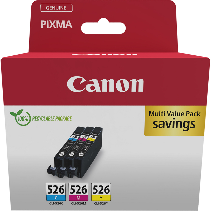 Canon CLI-526 Tintenpatronen Multipack, cyan, gelb, magenta