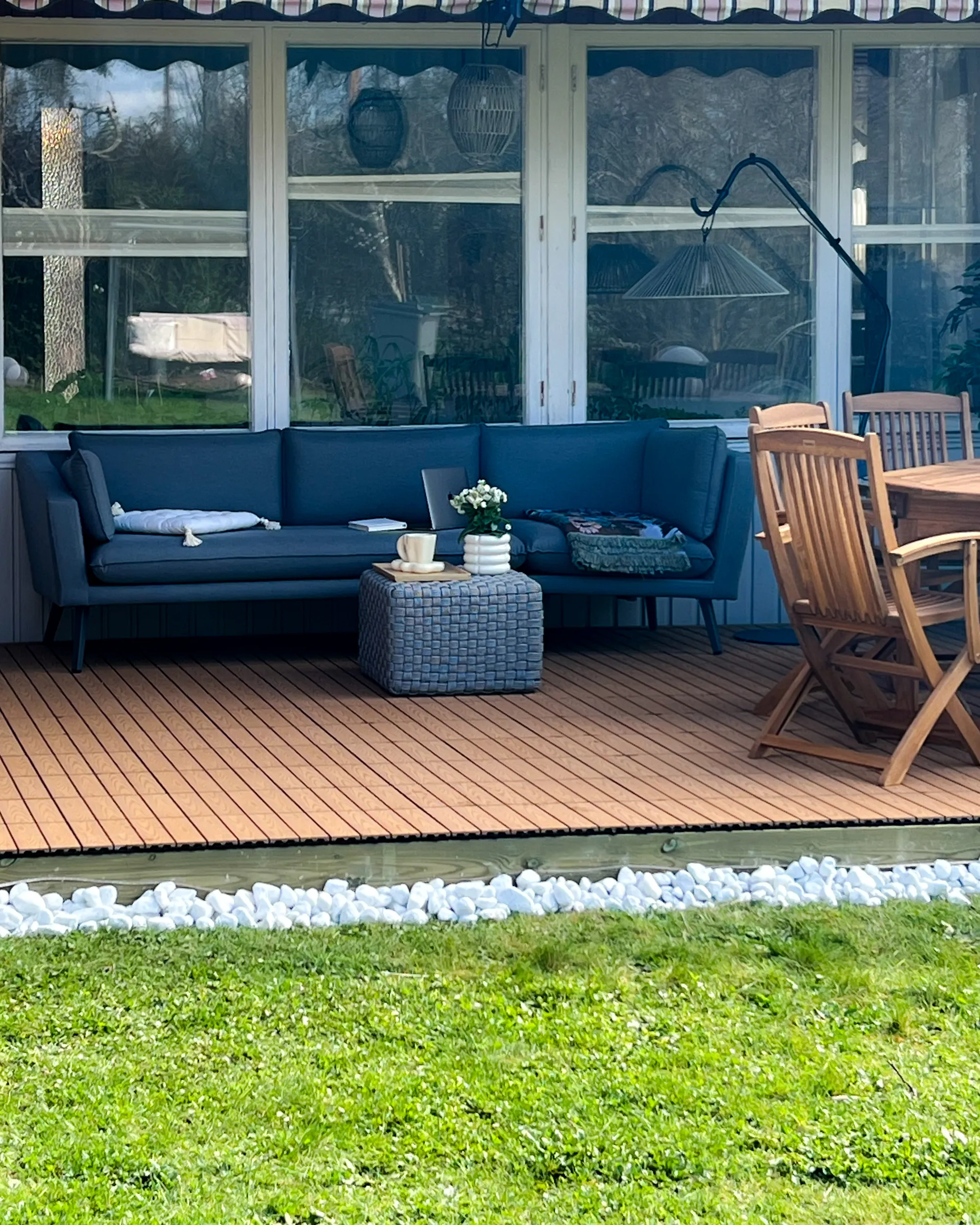 Tuin loungebank 3-zits LORETELLO rechtszijdig Grijs