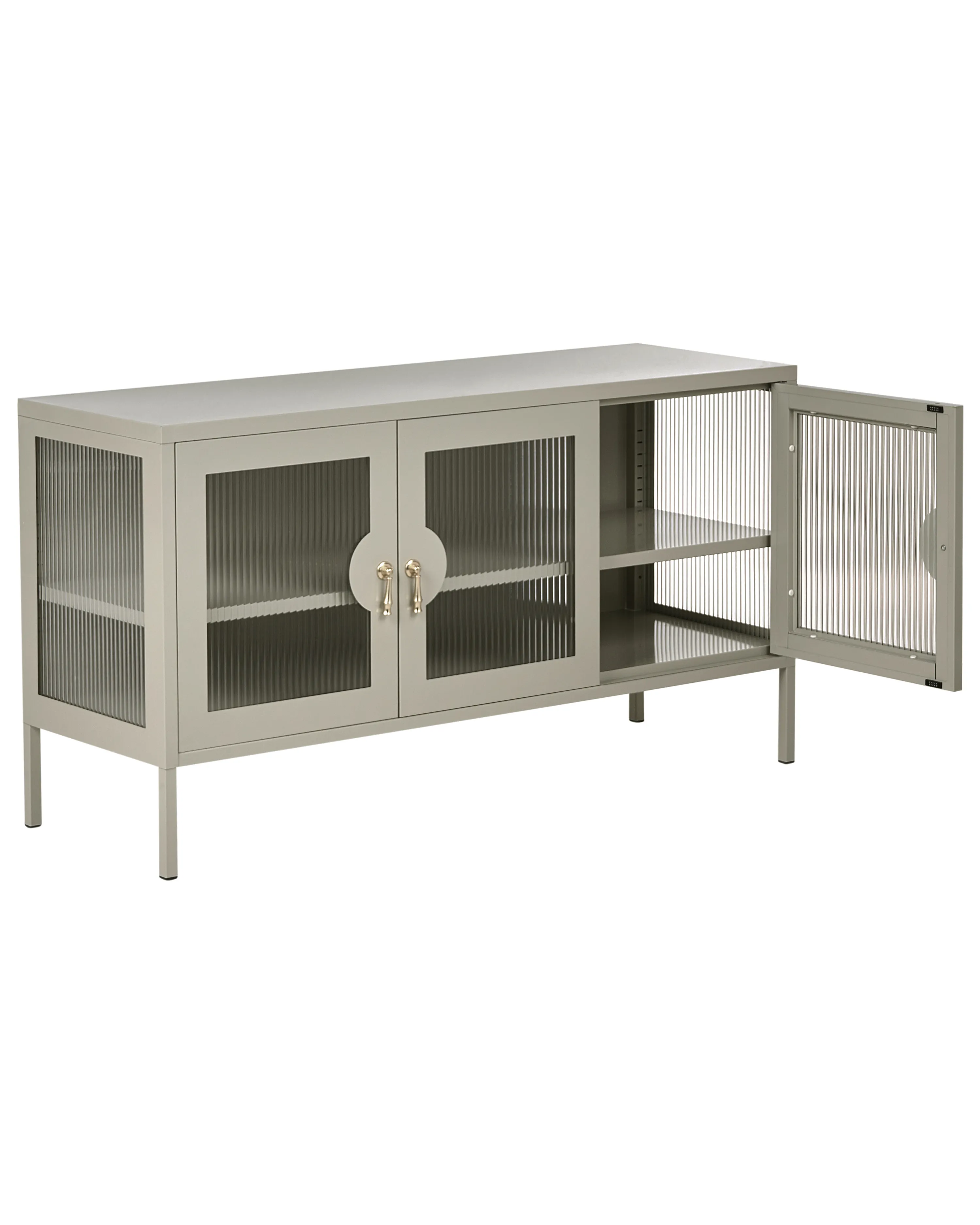Dressoir met 3 deuren GLEORA Metaal Lichtbeige