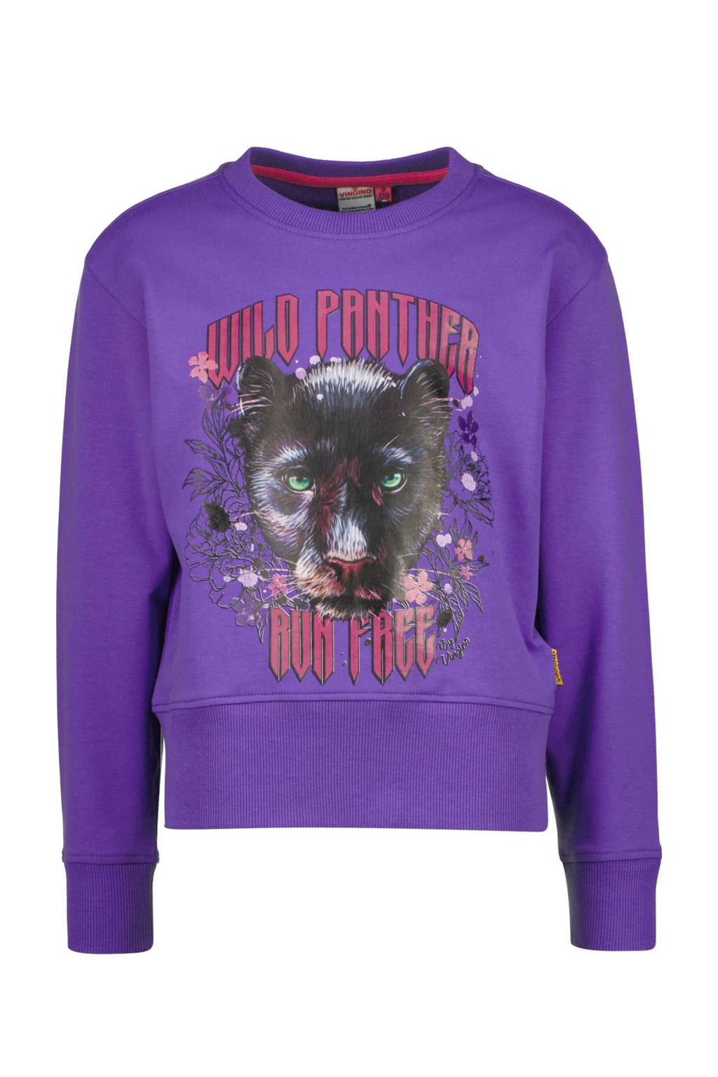 Vingino sweater Naria met printopdruk paars