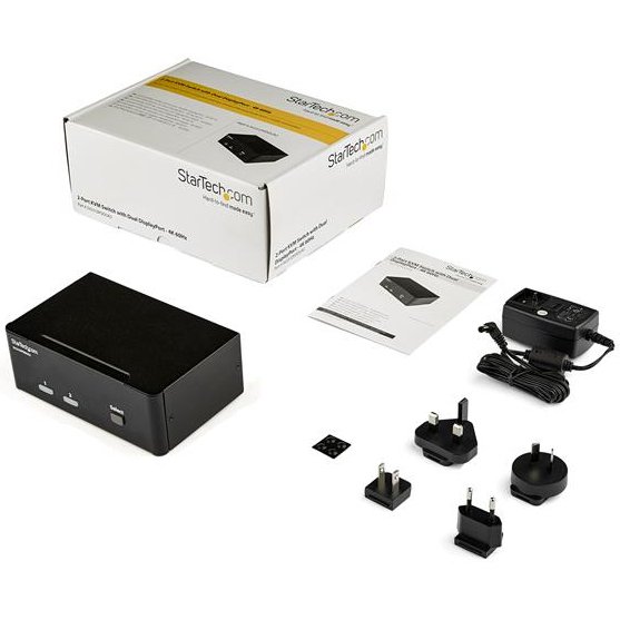 StarTech.com Switch KVM DisplayPort double affichage à 2 ports - 4K 60 Hz